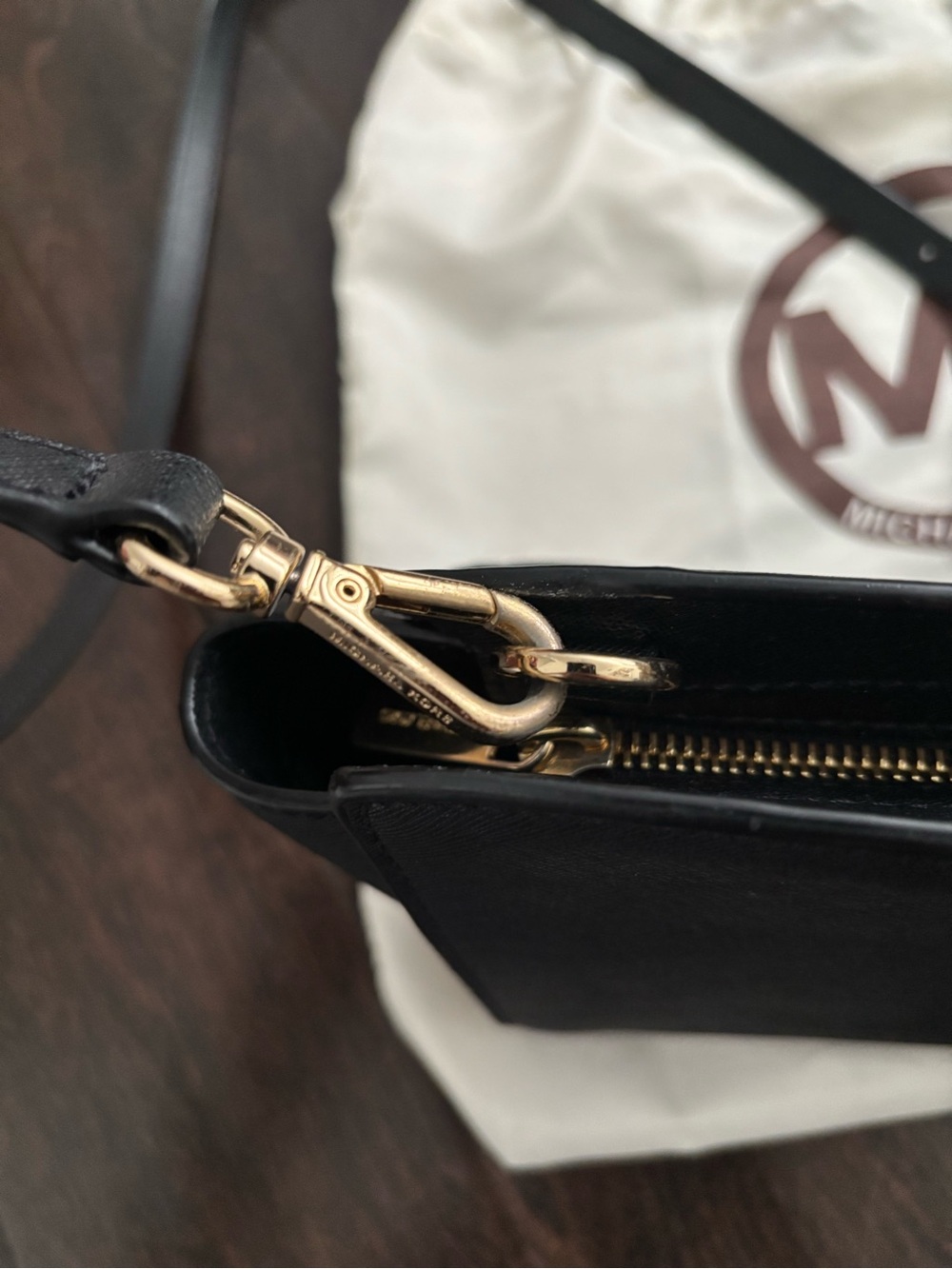 Michael Kors Black Saffiano Crossbody with Gold Hardware - Picture 7 of 16